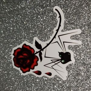 ART Gothic WATERPOOF Sticker Spider Rose
